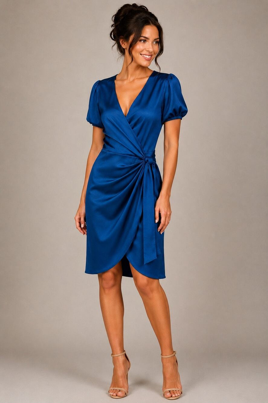 NWT Lulus Blue Wrap Cocktail Dress - Size M